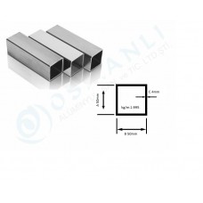 Alüminyum Kutu Profil 50mm X 50mm Et Kalınlık 4mm